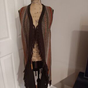 Wrangler Multi Color Duster with Fringe Size M